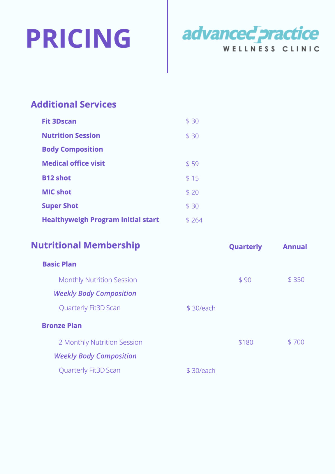 Medical Weight Loss Advanced Practice Wellness Clinic